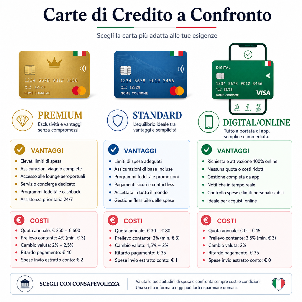 Confronto migliori carte di credito Italia 2026